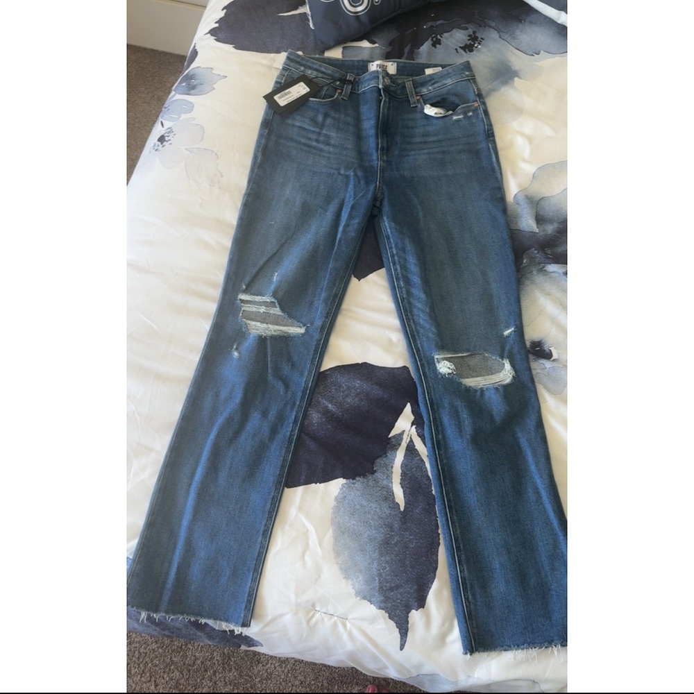 PAIGE Blue Skinny Distressed Jeans